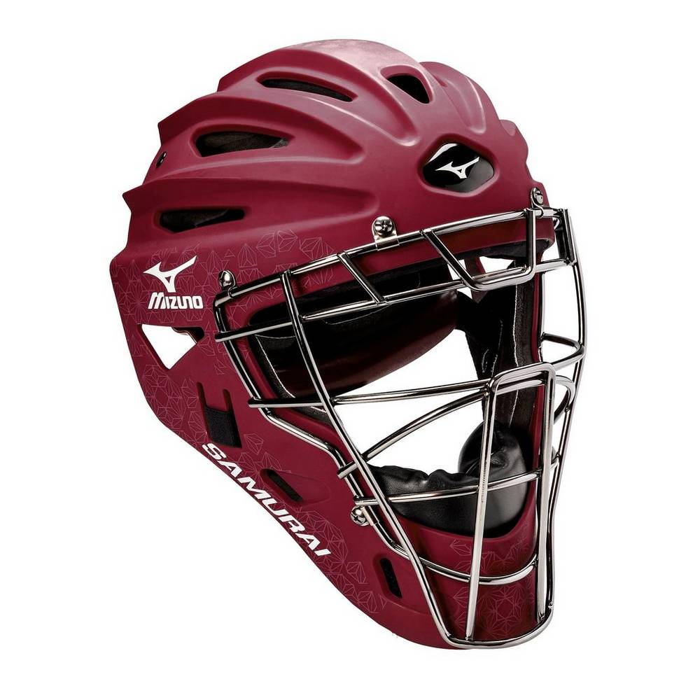 Mizuno Women's Samurai Fastpitch Softball Catcher’s Helmet - G4 Burgundy (380253-JQO)